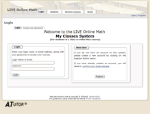 Tablet Screenshot of myclasses.liveonlinemath.com